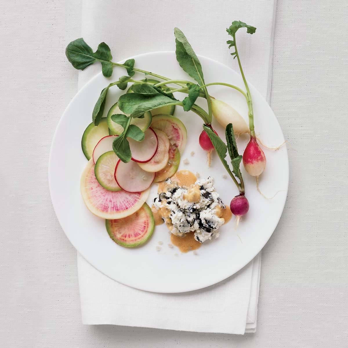 Summer Radishes with Ch&egrave;vre, Nori and Smoked Salt 