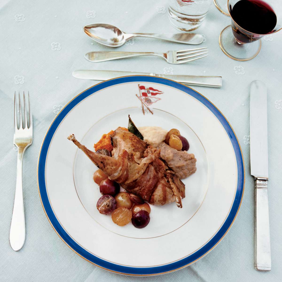 Roast Squab with Bacon and Grapes 