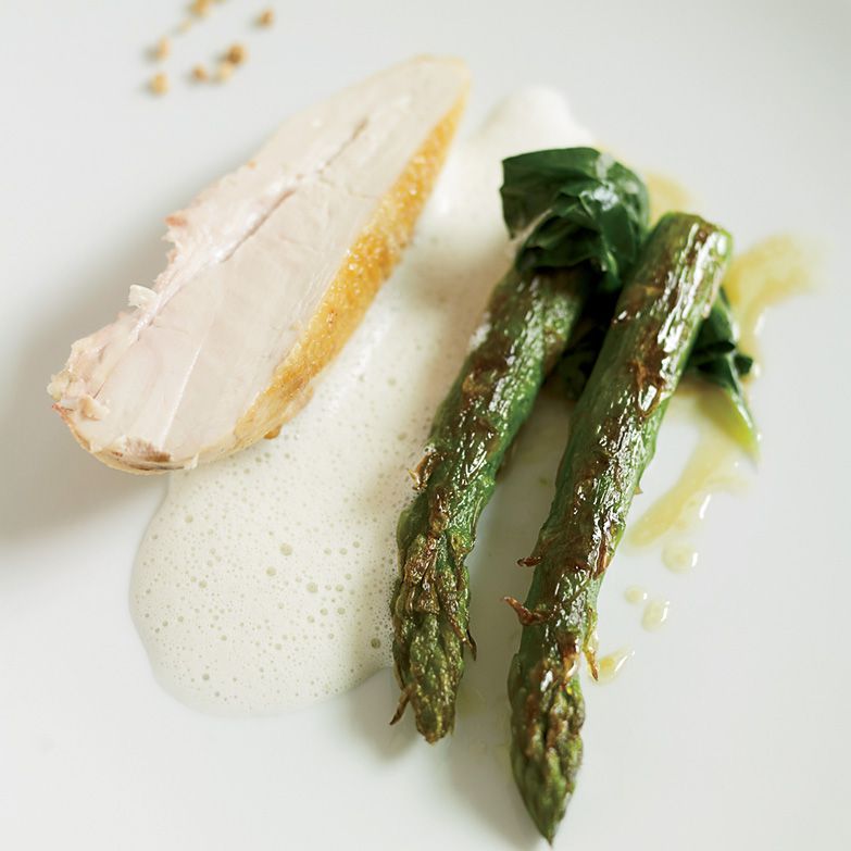 Pan-Seared Chicken Breasts with Barley Foam