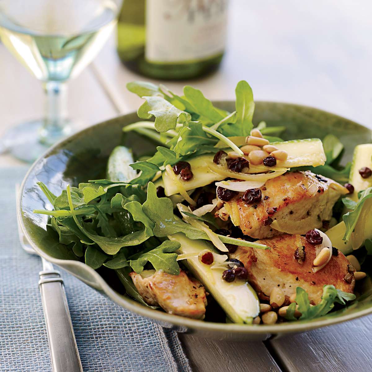 Chicken Salad with Zucchini, Lemon and Pine Nuts 