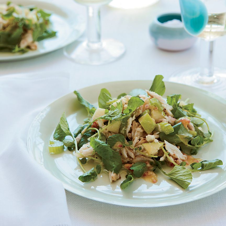 Crab, Apple and Watercress Salad with Walnut Vinaigrette 
