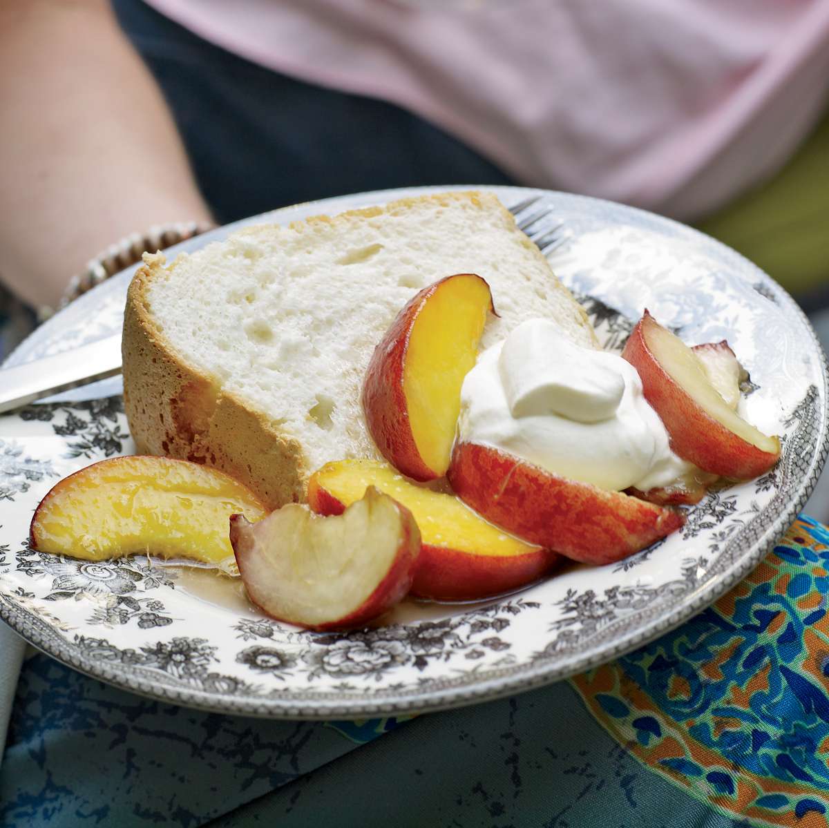 Great-Grandmother Pearl's Angel Food Cake with Peaches 