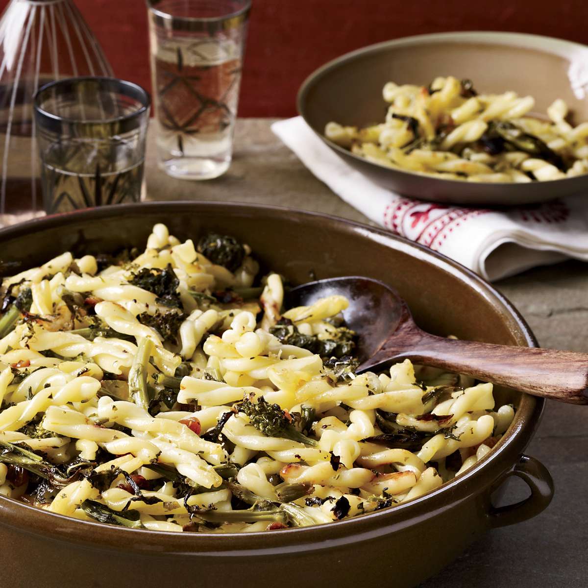 Pasta with Smothered Broccoli Rabe and Olives 