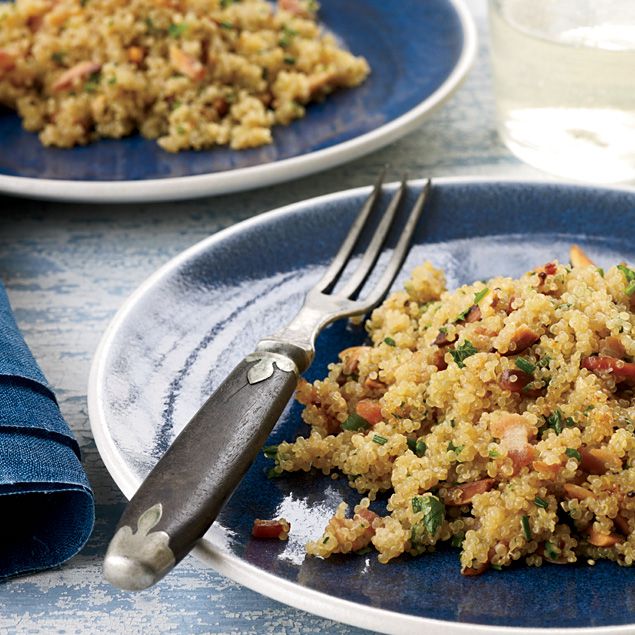 Bacon Quinoa with Almonds and Herbs 