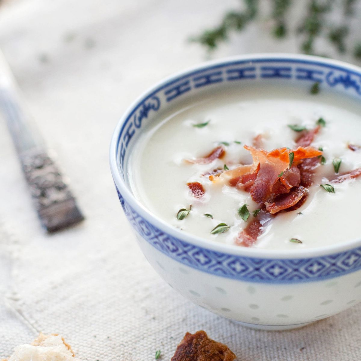 Creamy Parsnip Soup with Prosciutto 