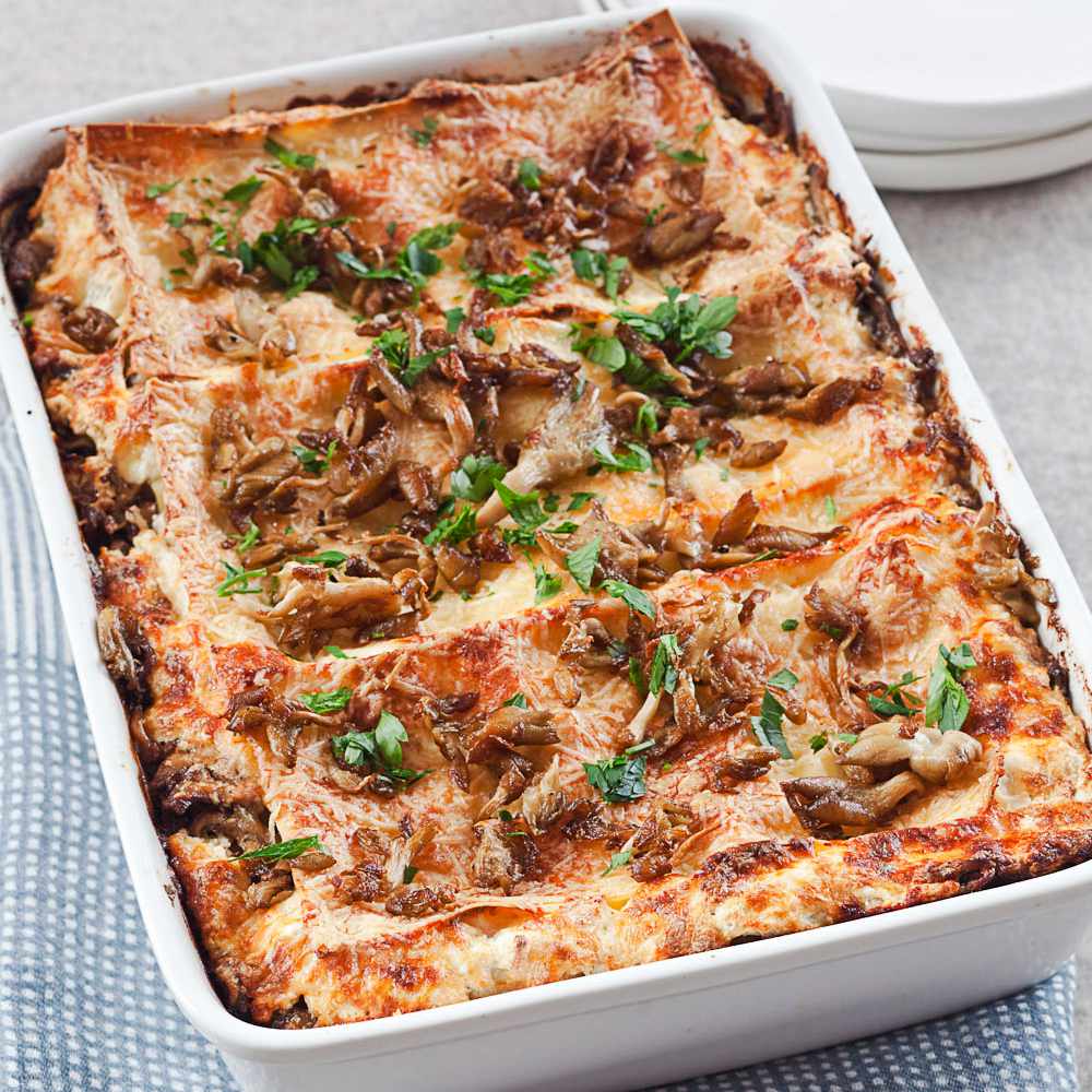 Lasagna with Mushrooms and Lamb Sausage 