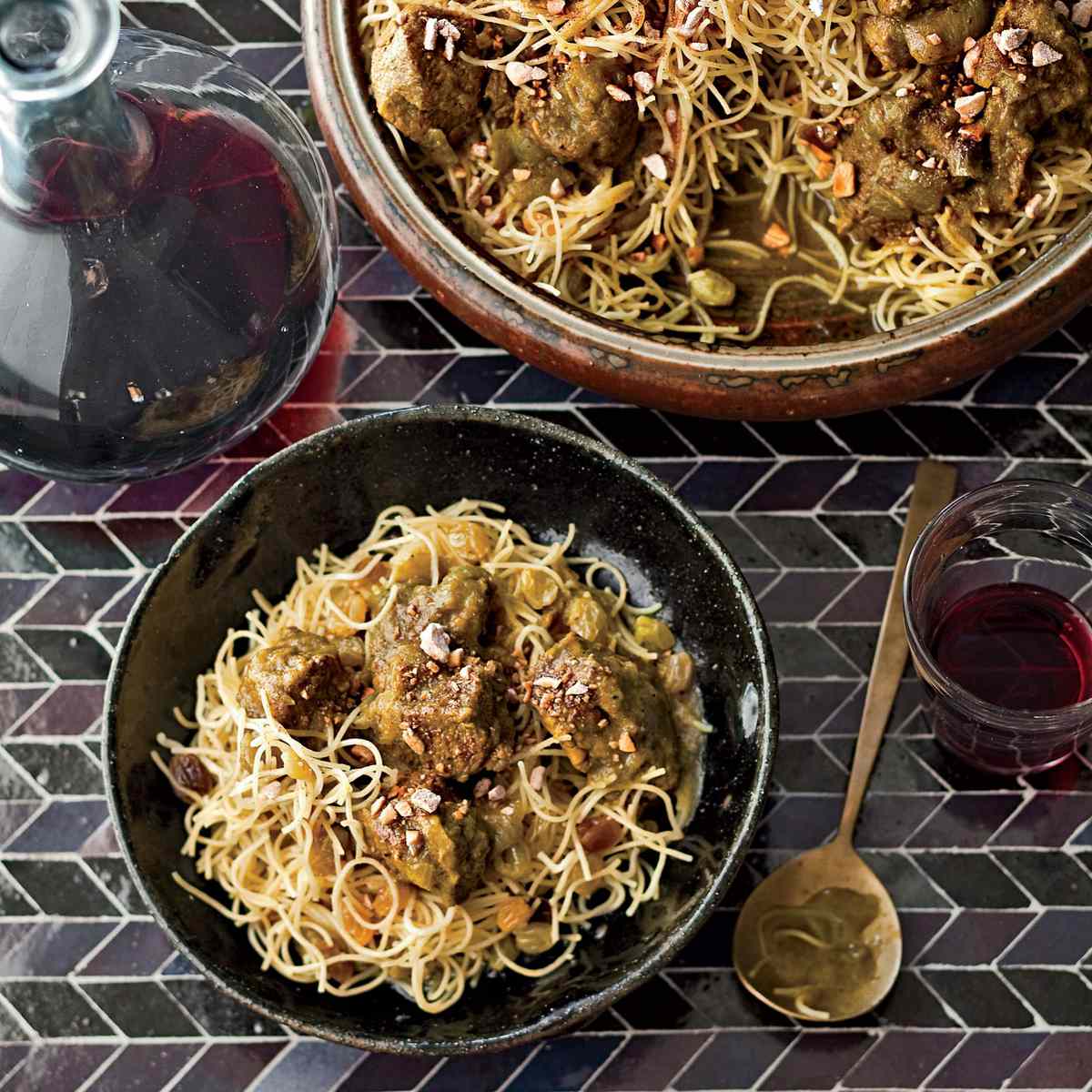 Moroccan Lamb Stew with Noodles