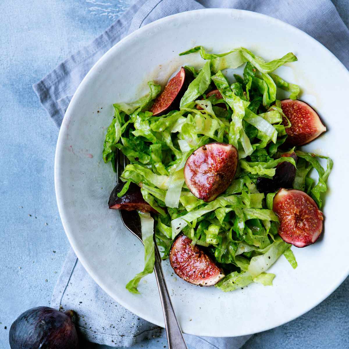 Romaine Salad with Flash-Pickled Figs 