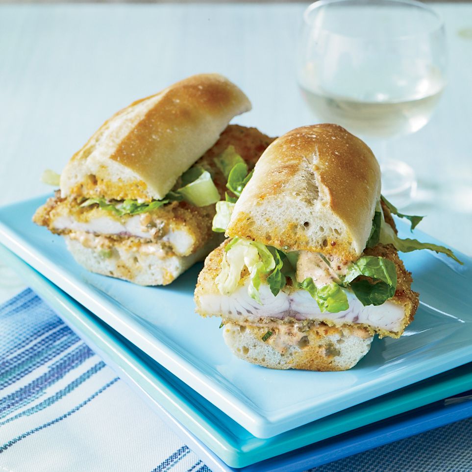 Catfish Po'Boys with Pickle Remoulade 