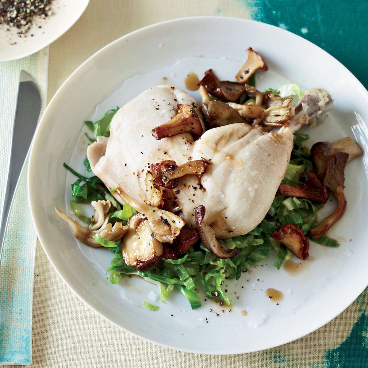 Pot-Roasted Chicken with Mushrooms 
