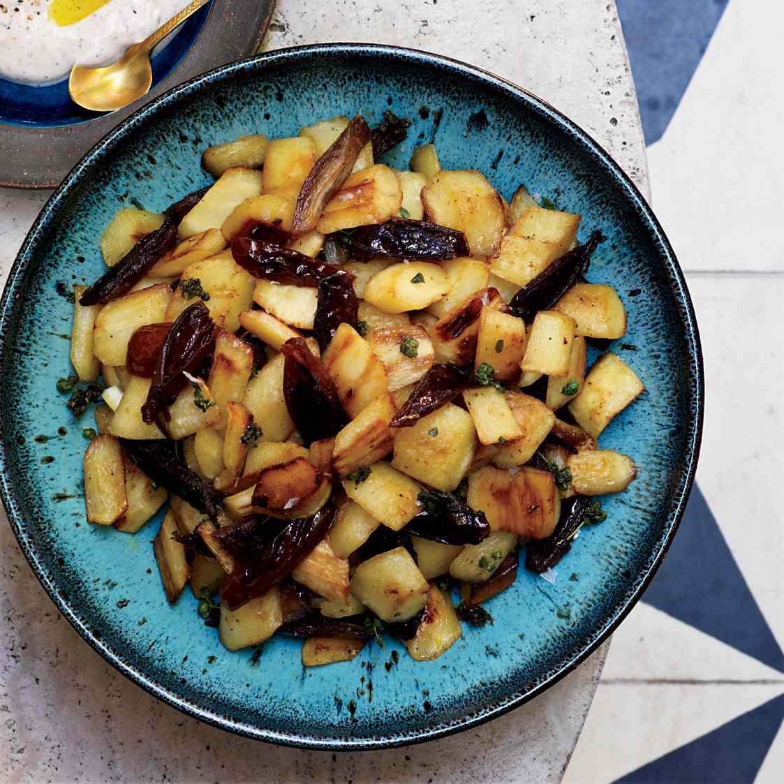 Saut&eacute;ed Parsnips with Dates and Spiced Yogurt 