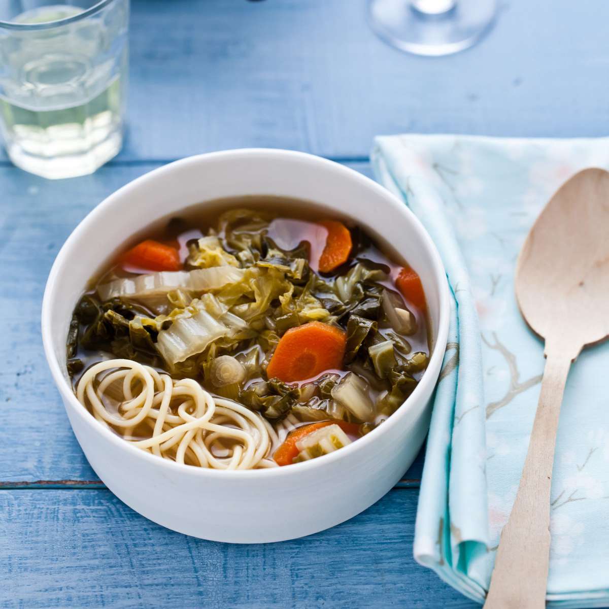 Asian Vegetable Soup with Noodles 