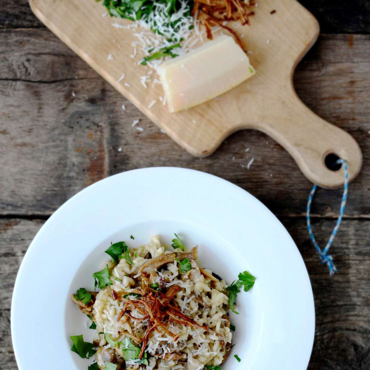 Dried-Porcini-Mushroom Risotto with Goat Cheese