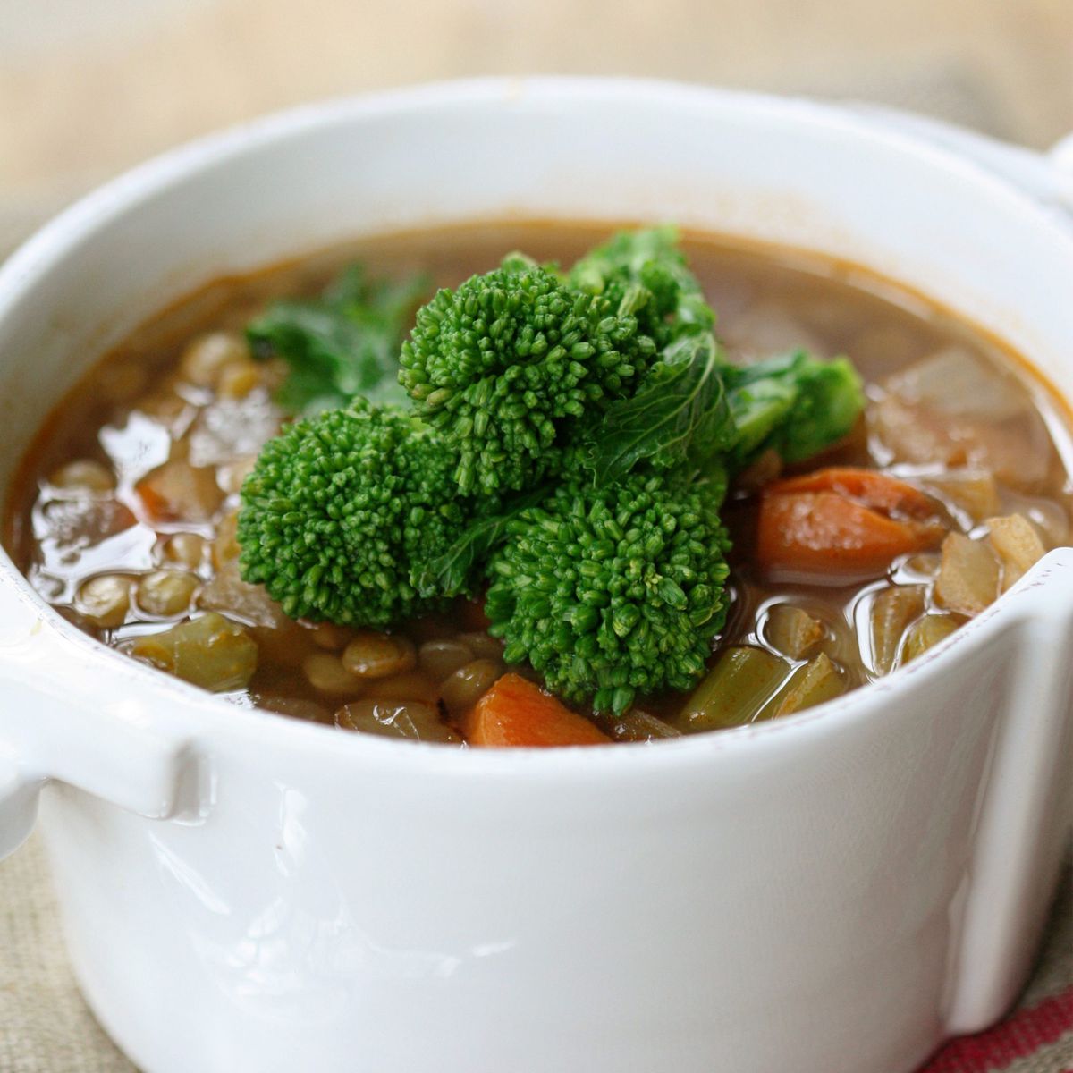 Lentil Soup with Broccoli Rabe