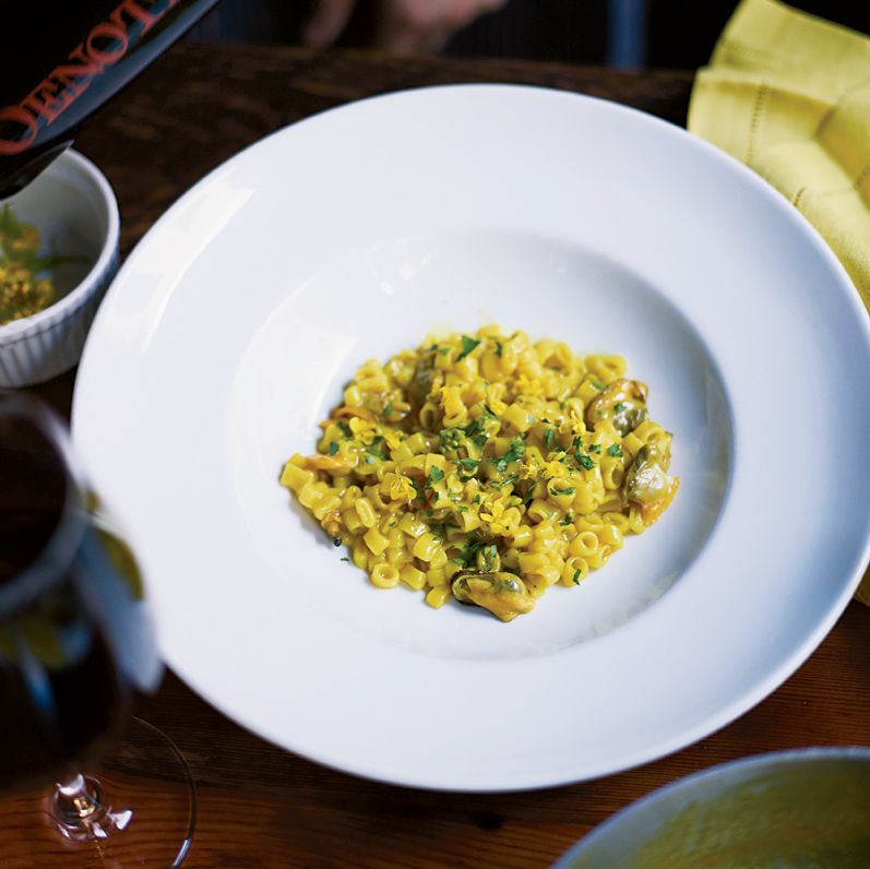 Risotto-Style Ditalini with Mussels, Clams and Saffron 