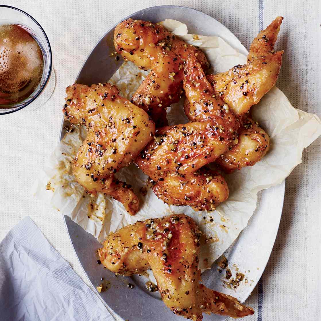 Hot-and-Sticky Lemon-Pepper Chicken Wings 