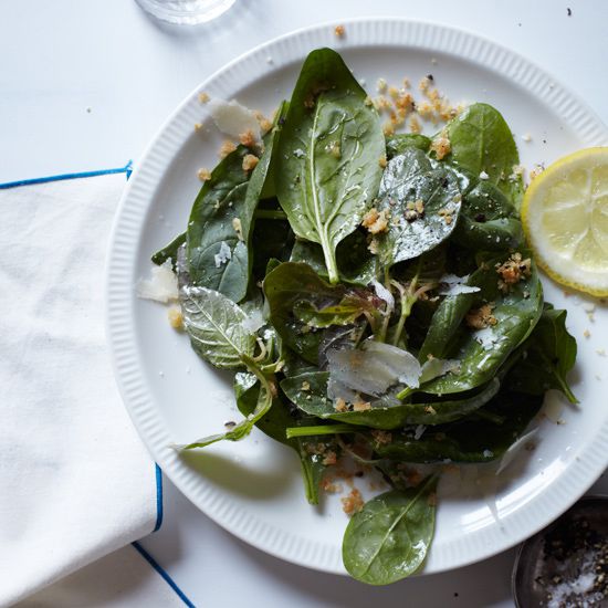 Spinach Salad with Bagna Cauda Dressing 