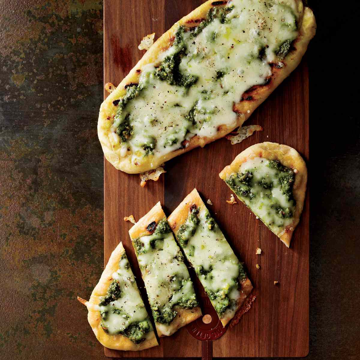 Four-Cheese Grilled Pesto Pizza 