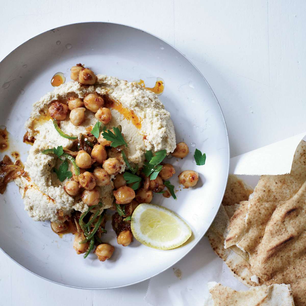 Hummus with Tahini & Spicy Chickpeas 