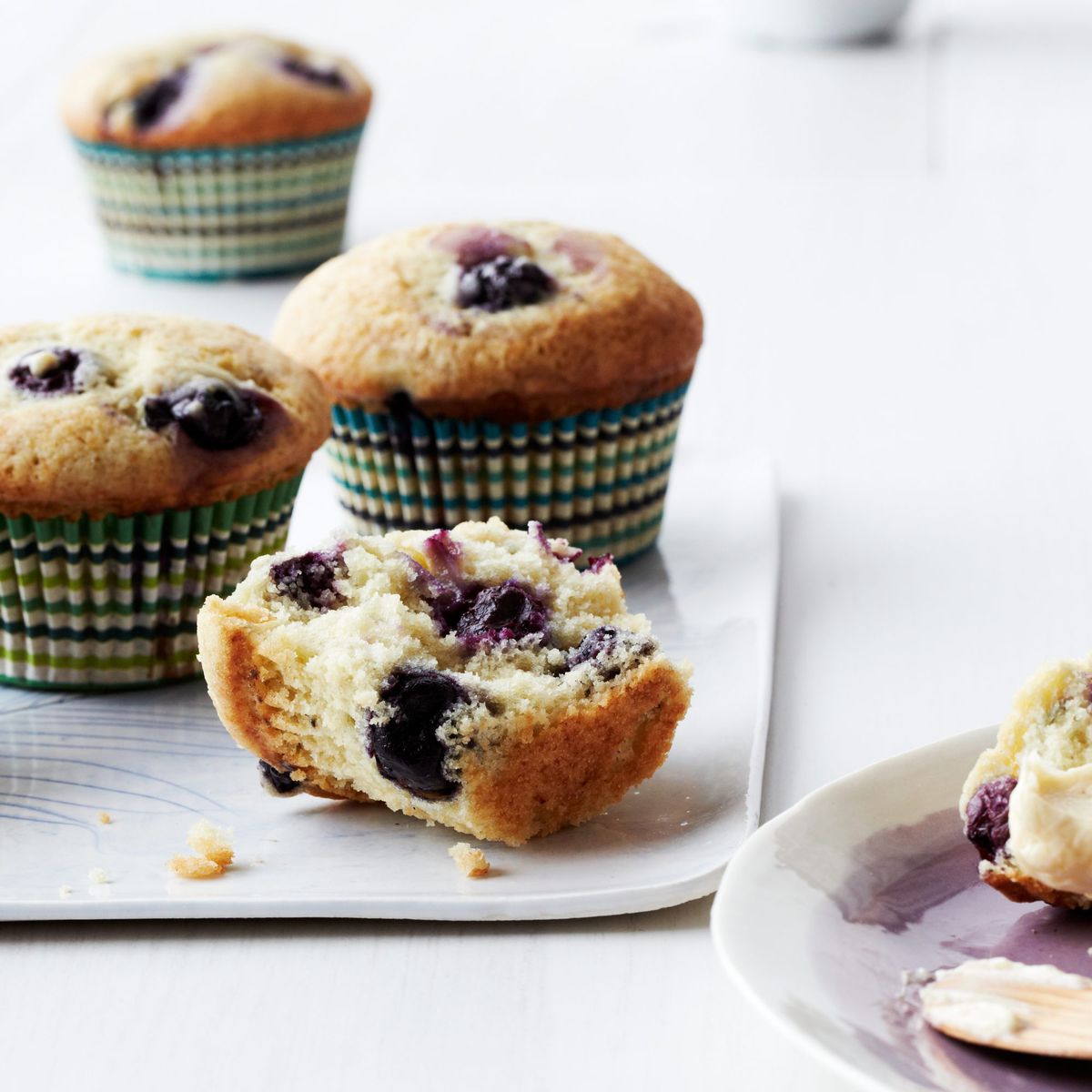 Blueberry Muffins with Banana Butter 
