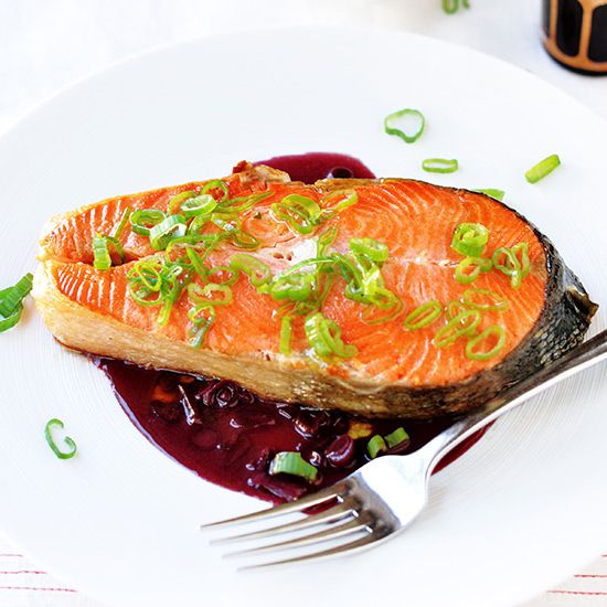 Salmon with Red-Wine Sauce 