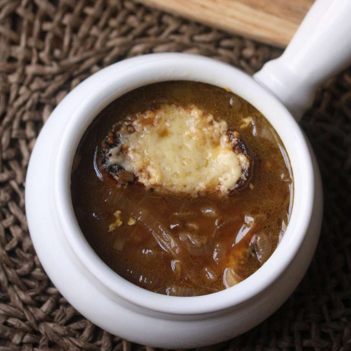 French Onion Soup with Whole-Grain Cheese Toast 