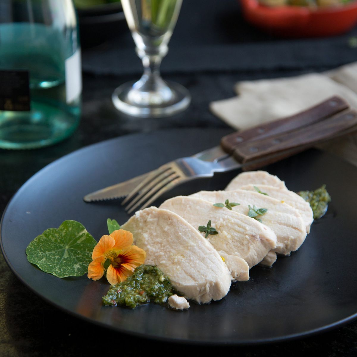 Poached Chicken Breast with Italian Salsa Verde 