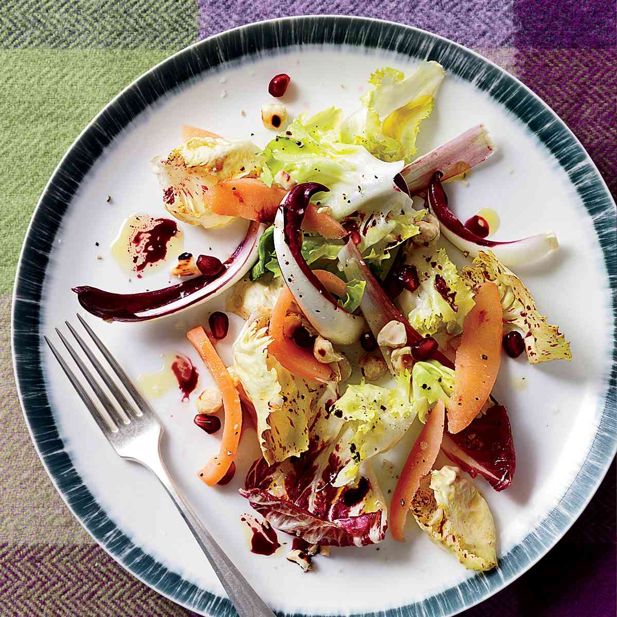 Chicory Salad with Pickled Quince and Pomegranate 