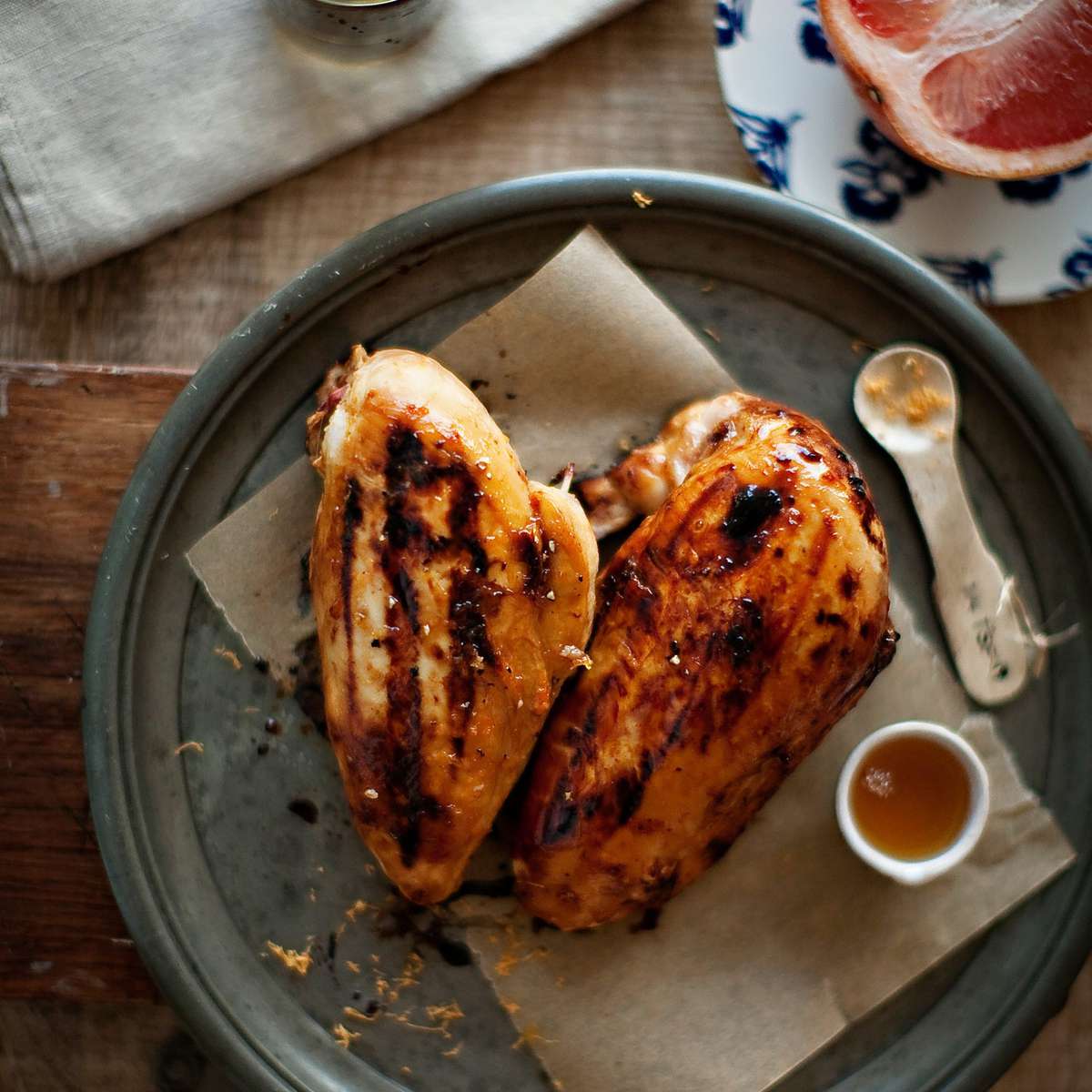 Grilled Chicken Breasts with Grapefruit Glaze