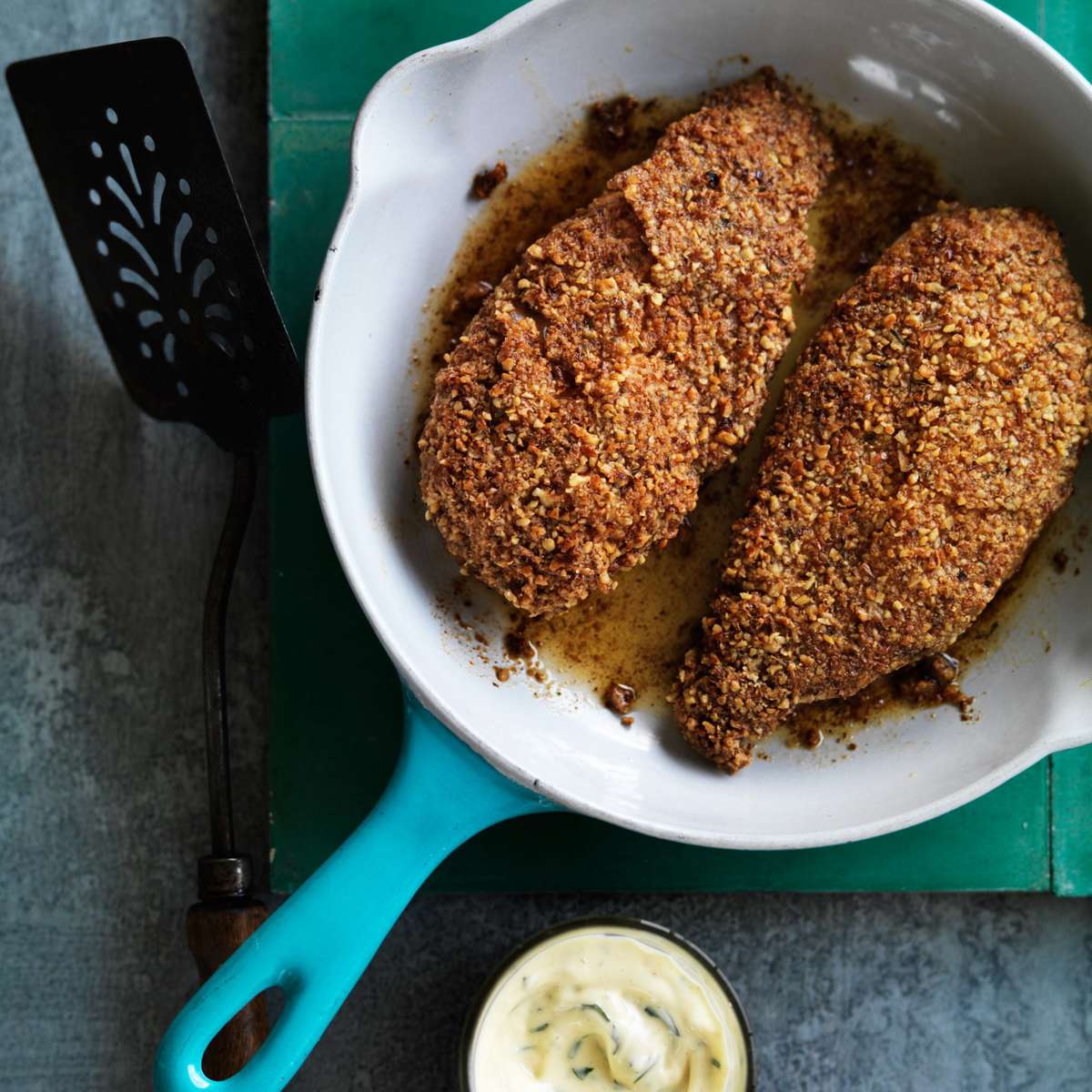 Pecan-Crusted Chicken with Mustard Sauce 