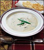 Creamy Turnip Soup with Cheese Crisps 