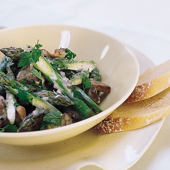 Asparagus and Oyster Mushroom Fricassee