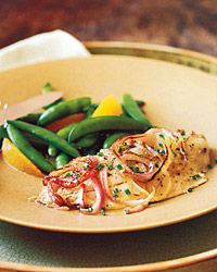 Broiled Bluefish with Red Onion and Citrus Dressing 