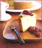 Orange Chiffon Cake with Rhubarb Jam 