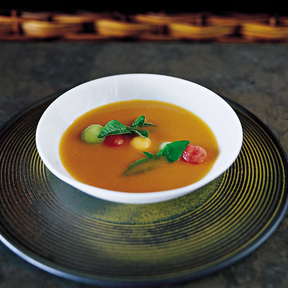 Chilled Tomato Soup with Melon 