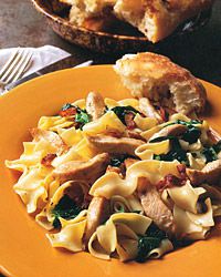 Egg Noodles with Turkey, Bacon, and Rosemary 