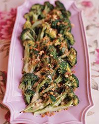 Broccoli with Herbed Hollandaise Sauce and Toasted Bread Crumbs 