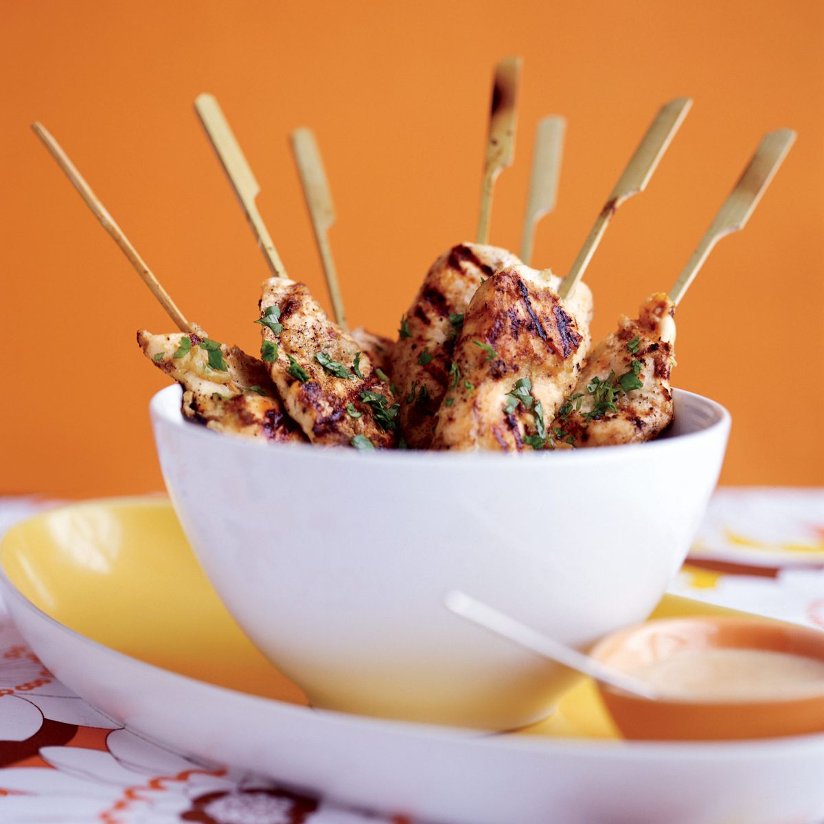 Gingery Chicken Satay with Peanut Sauce 
