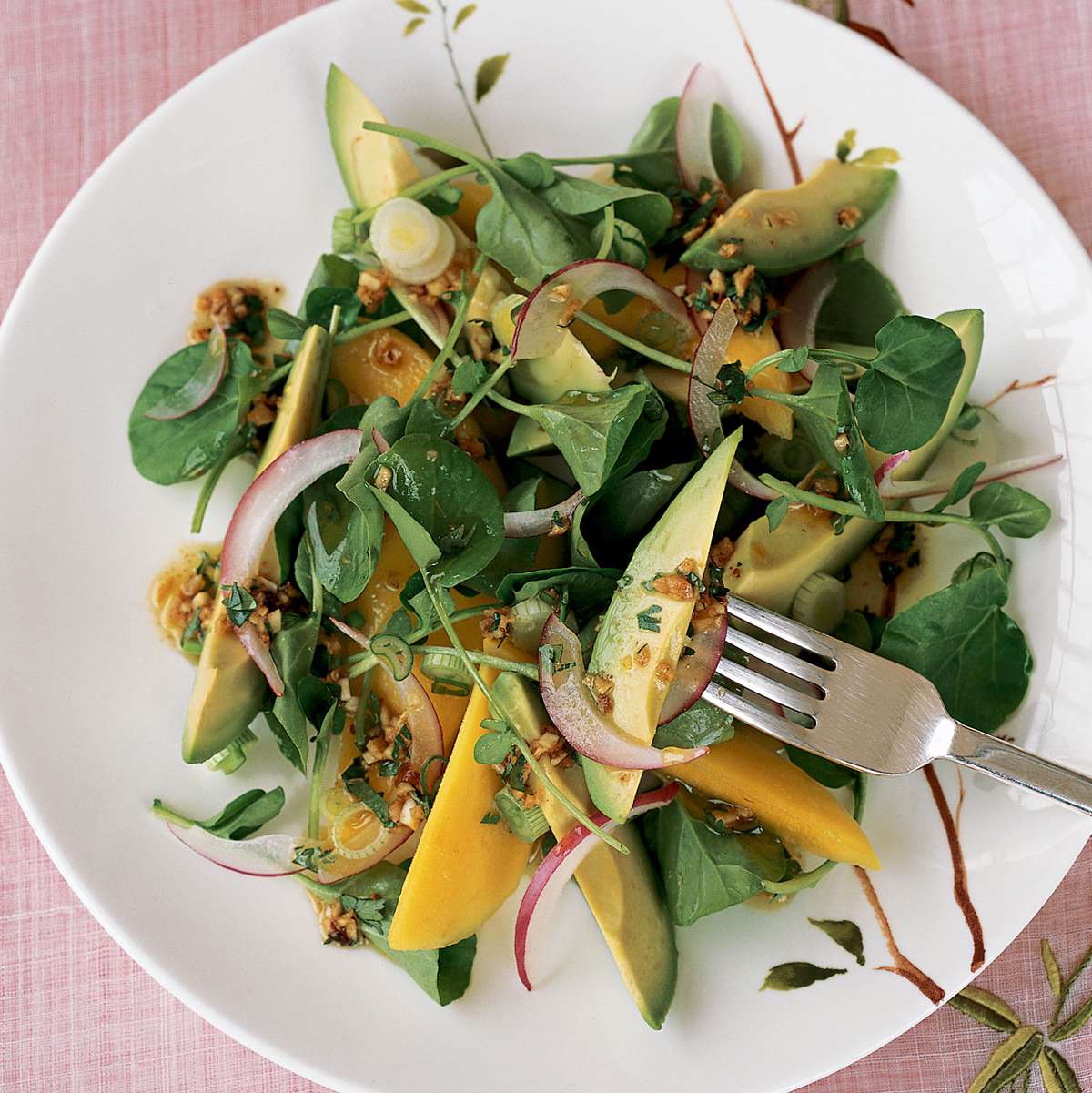 Watercress and Mango Salad with Ginger Dressing 