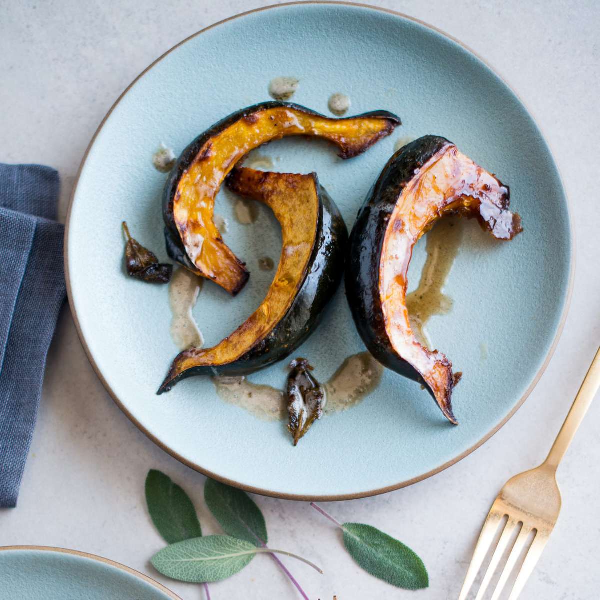 Roasted Acorn Squash with Sage Brown Butter
