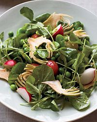 Crunchy Vegetable Salad with Saut&eacute;ed Peas and Radishes