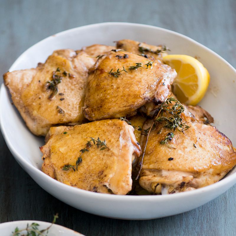Lemon-and-Thyme Baked Chicken Thighs 