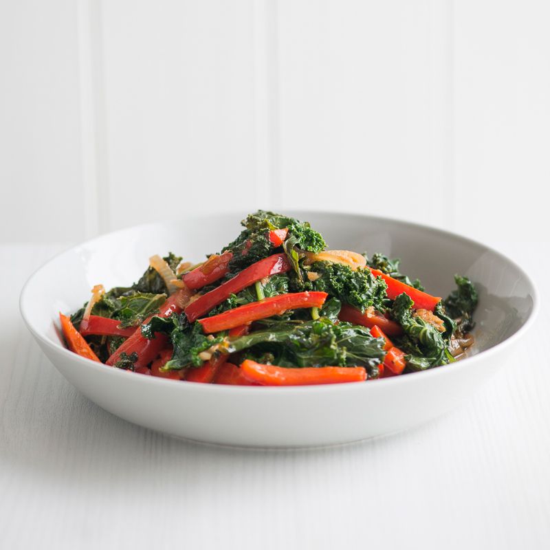 Red Bell Pepper and Kale Stir-Fry