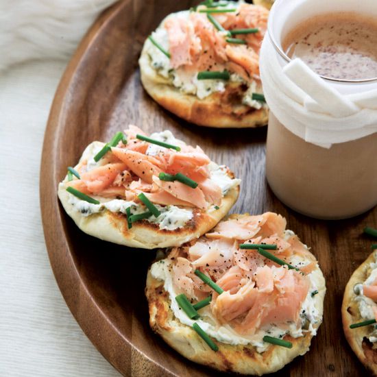 Smoked Trout and Caper Cream Cheese Toasts