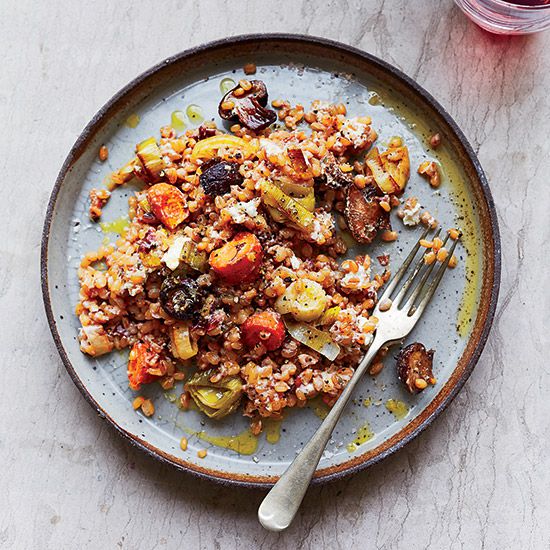 Wheat Berries with Roasted Vegetables