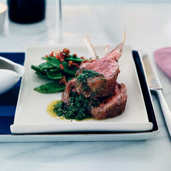 Over-Roasted Lamb Chops with Mint Chimichurri