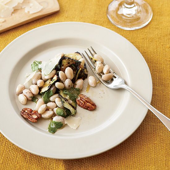 Zucchini Ribbons with Cranberry Beans and Pecans
