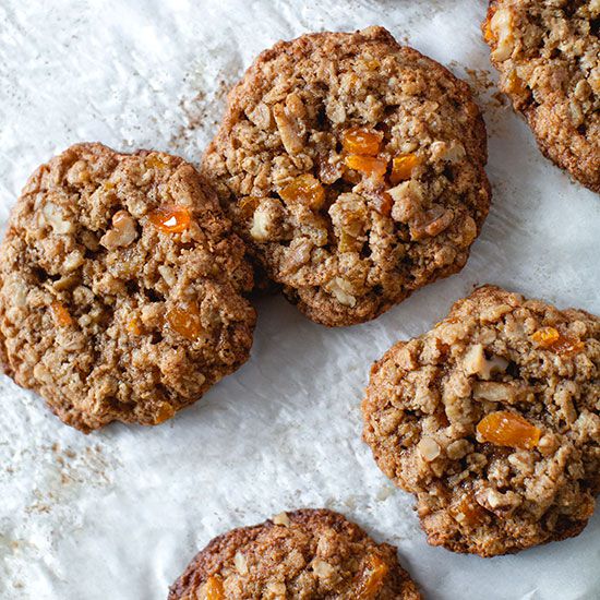 Apricot-Walnut Oat Cookies