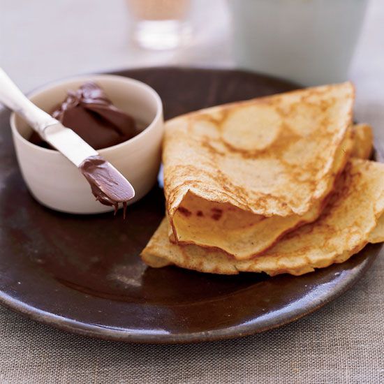 Brown-Butter Cr&ecirc;pes with Nutella and Jam