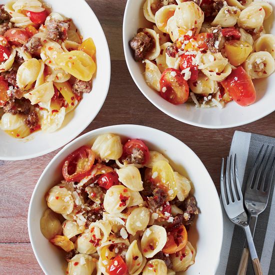 Orecchiette with Sausage and Cherry Tomatoes